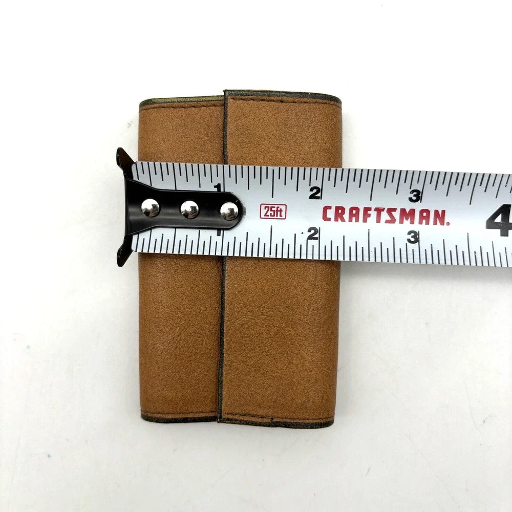 NEW Vintage 70s Don Loper Brown Continental Glove Hide Keytainer Key Wallet
